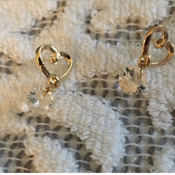 Gold Hearts with Quartz  - Picture 6 of 10